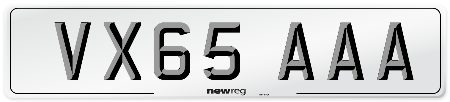 VX65 AAA Number Plate from New Reg